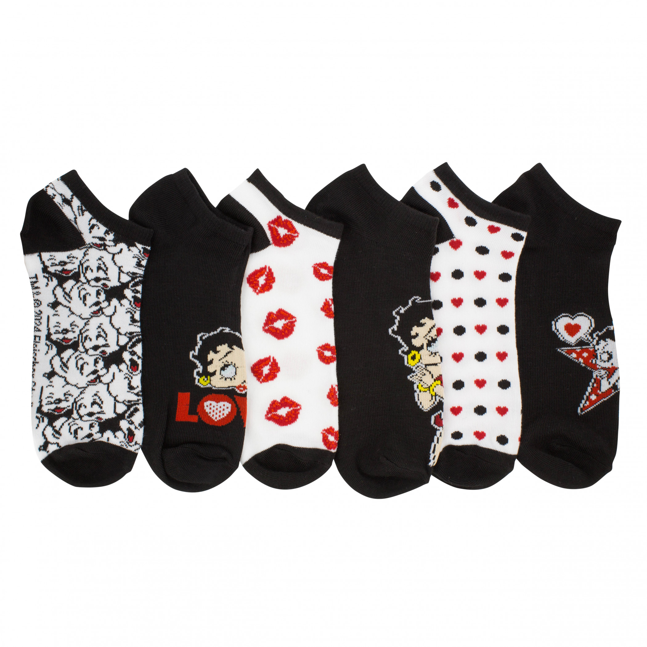 Betty Boop Kisses Women's Ankle Socks 6-Pair Pack